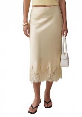 NEW FEW MODA evren silk skirt in butter